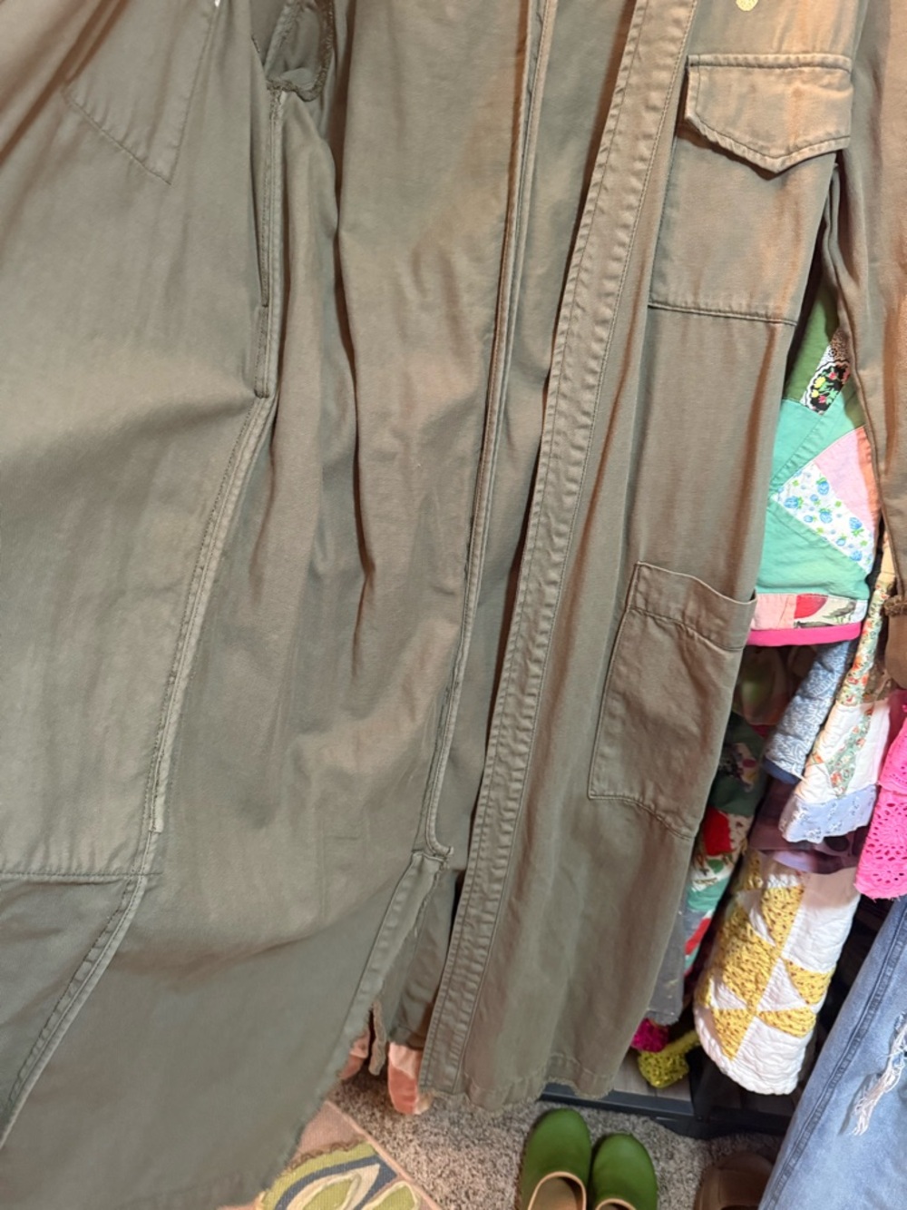 Free People collab The Outsidr Olive Utility Long Coat - Picture 2 of 4